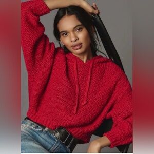 Anthropologie Pilcro Vibrant Red Knit Sweater Size Small
